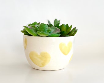 Flower Pot, Plant Pot, Planter Pot, Yellow Pot, Cactus Pot, Heart Pot, Bright Planter, Cute Planter, Valentines Day, Heart Planter, Love