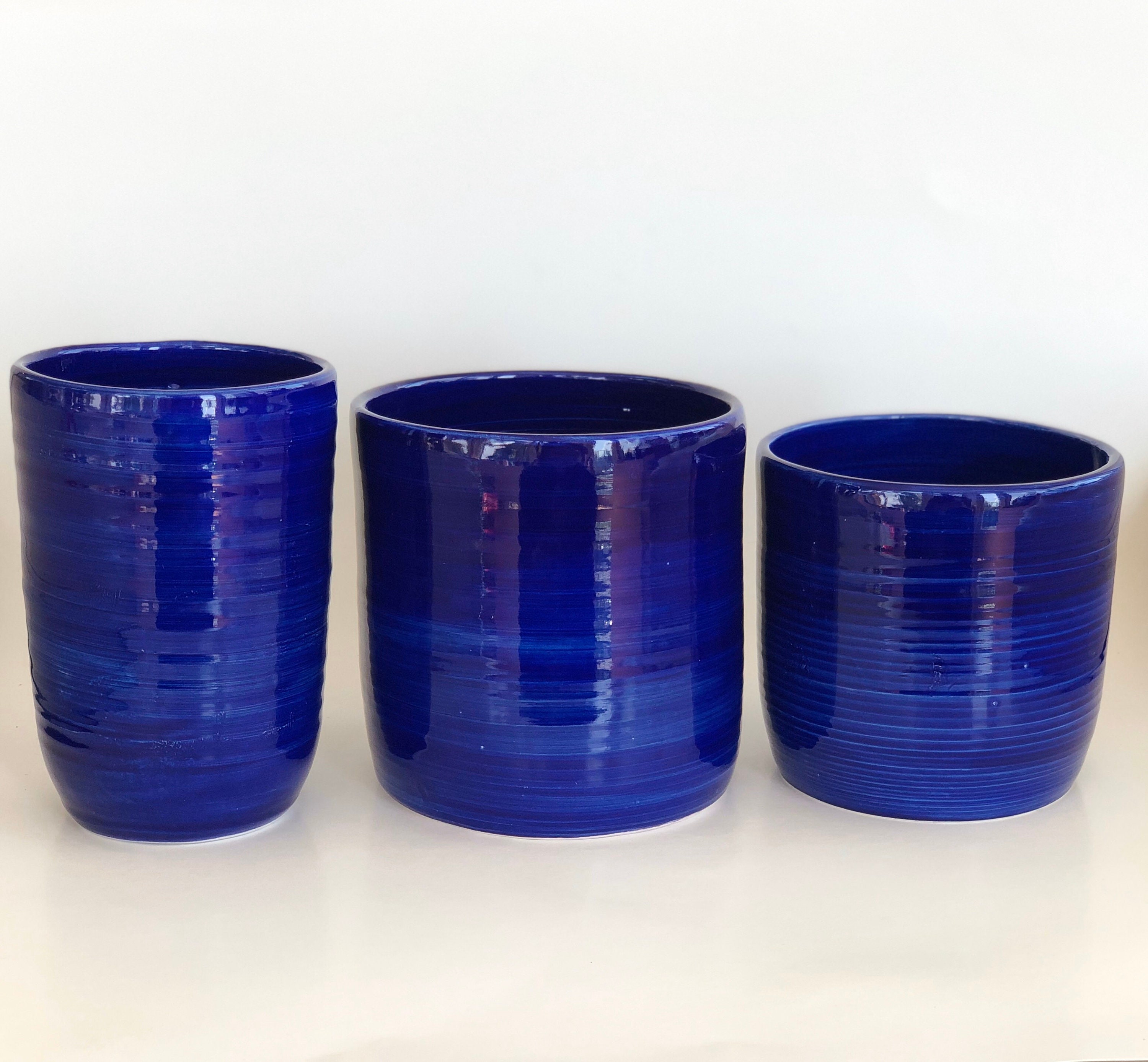 Small Cobalt Vase Cobalt Blue Flower Vase Handmade Navy Etsy