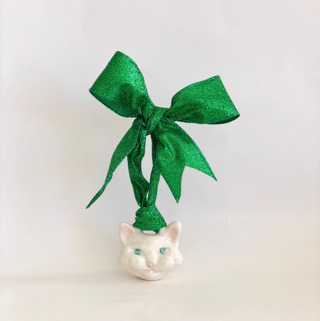 Handmade Cat Ornament, Christmas Tree Cat, Cat Tree Ornament, Cat