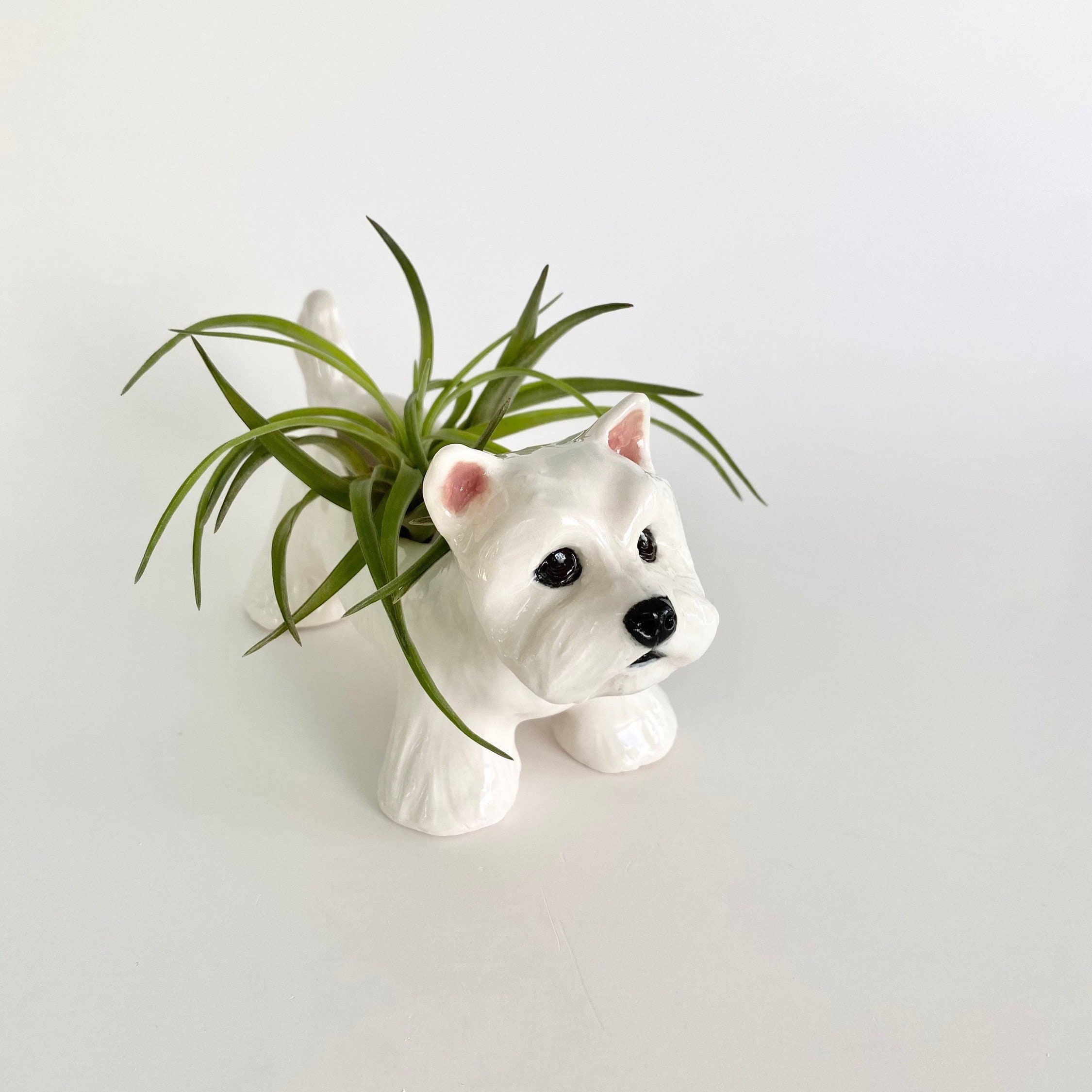 Garden Ornament Plant Pot Planter Westie Dog Animal Decoration Outdoor Indoor 