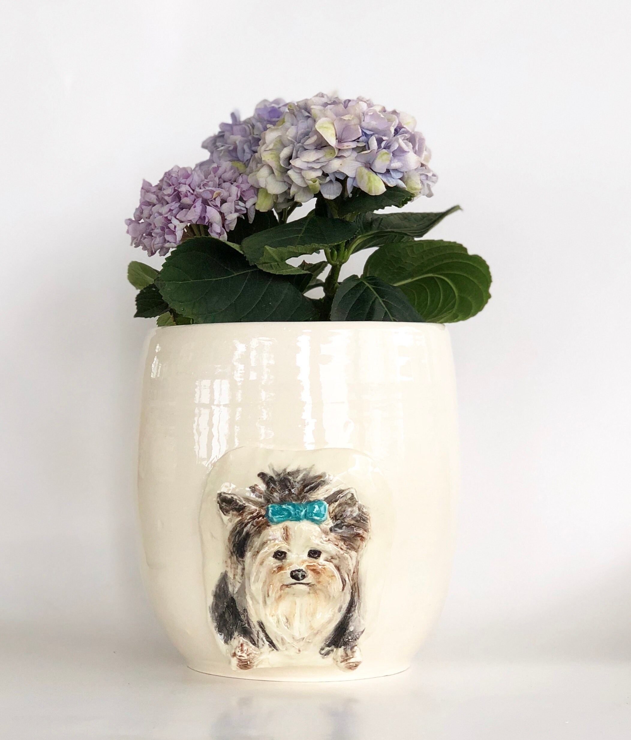 Yorkie Planter Pot, Yorkie Art, Dog Planter, Cute Yorkie, Yorkie Lover