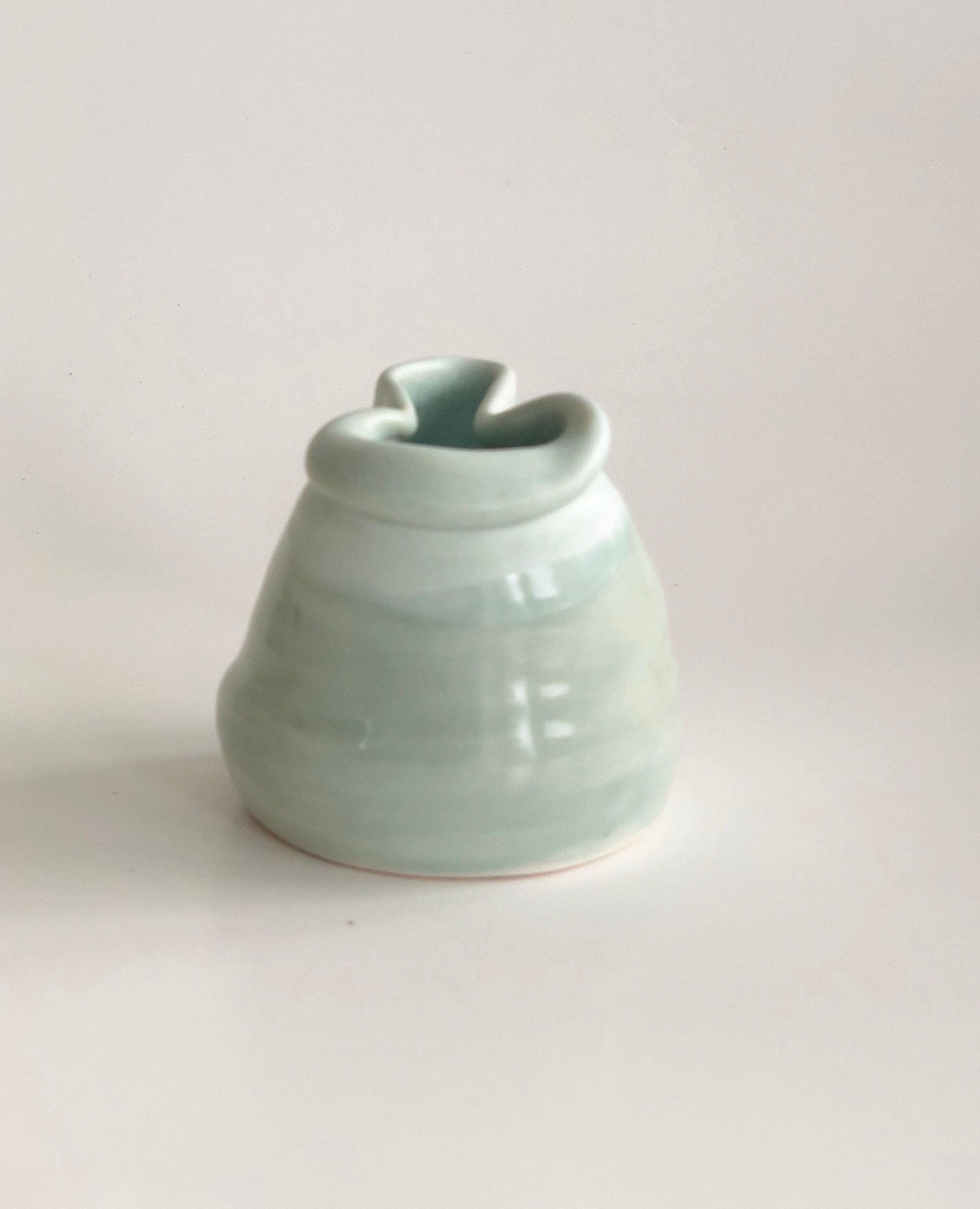 Mini Bud Vase, Small Green Vase, Mini Flower Vase, Ceramic Vase, Cute