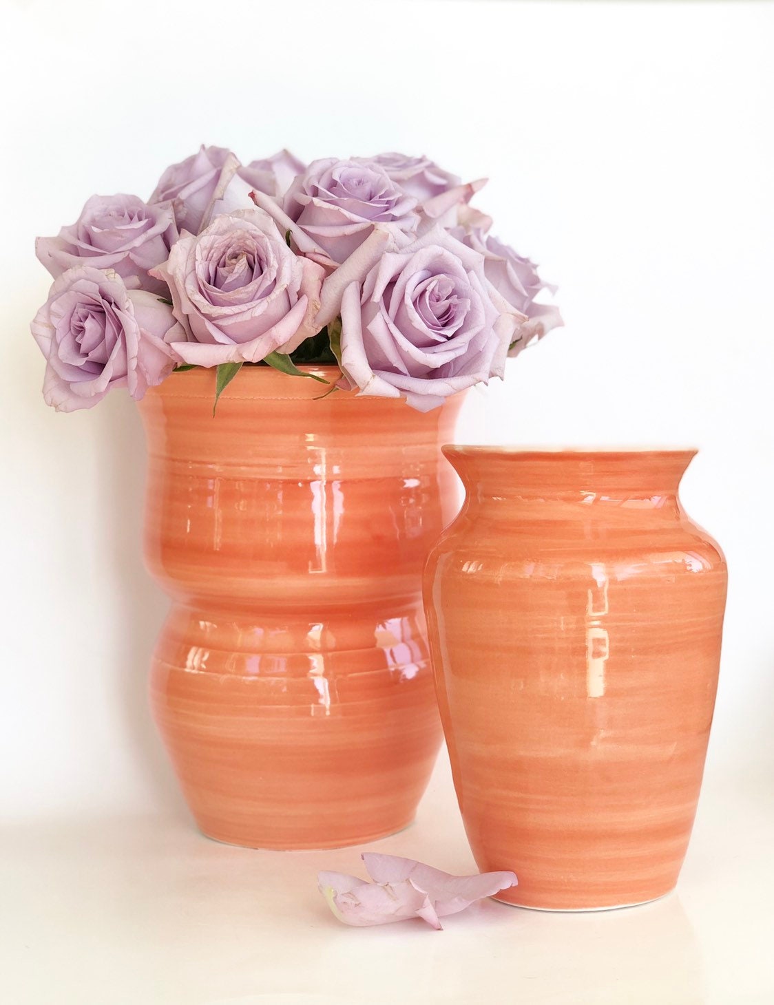 Pottery Vase, Handmade Ceramic Vase, Boho Vase, Boho Decor, Peach Vase