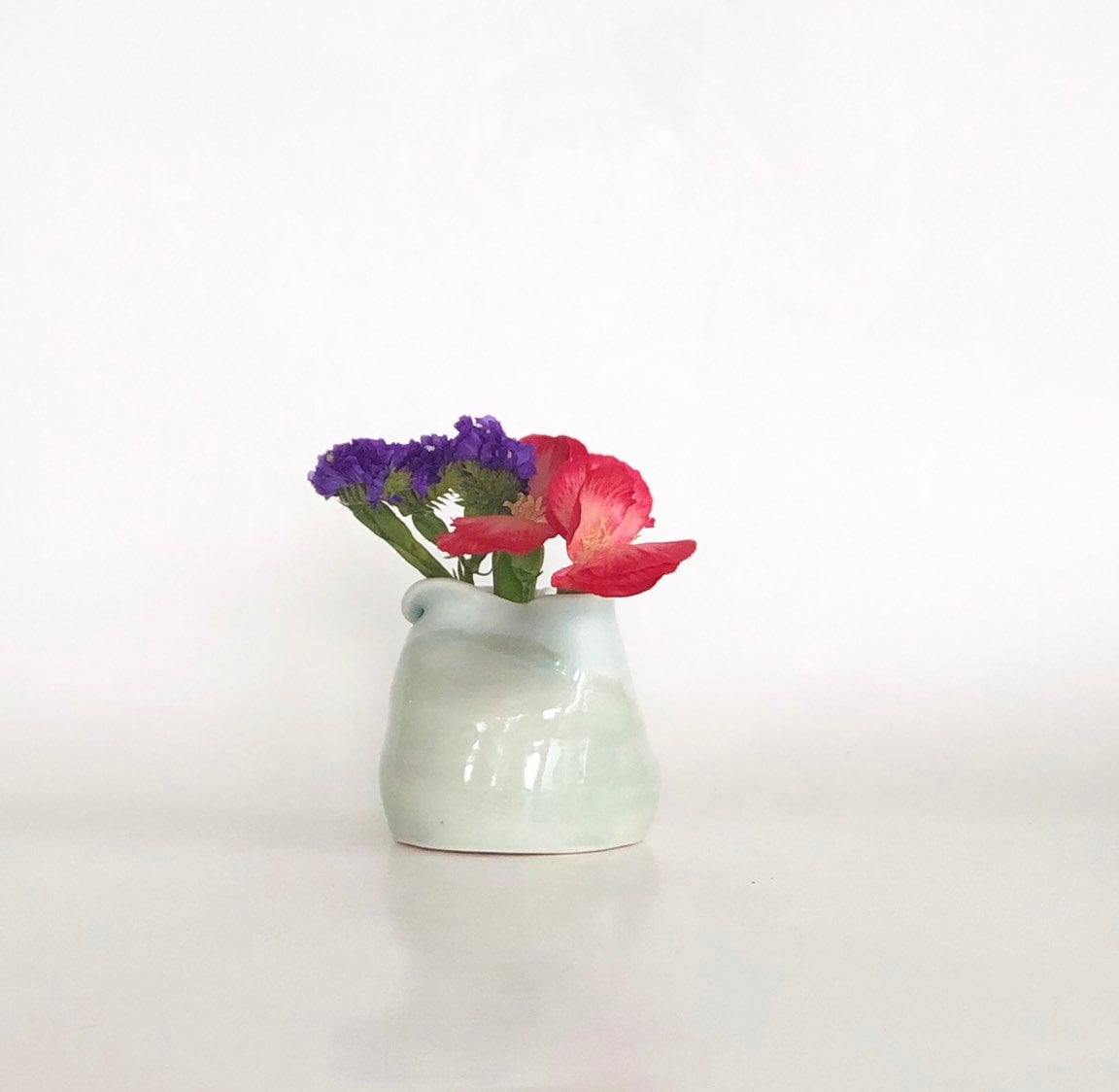 Mini Bud Vase, Small Green Vase, Mini Flower Vase, Ceramic Vase, Cute