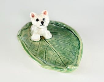 Westie Ring Dish West Highland Art Westie Trinket Dish Dog Mom Gift For Daughter Westie Jewelry Dish Nature Lover Gift Westie Christmas Gift