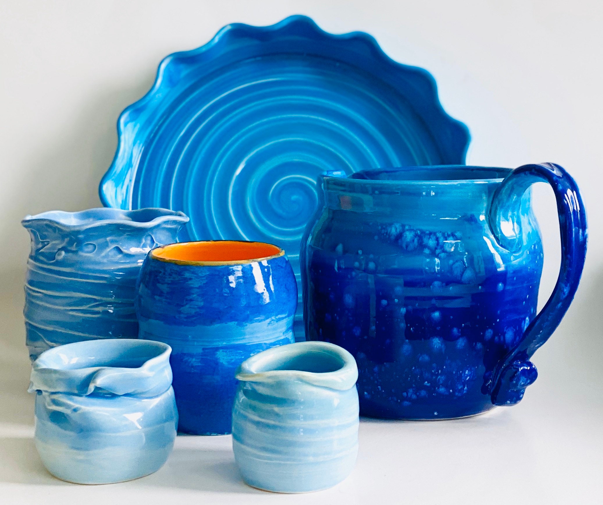 Small Bud Vase, Boho Chic Vase, Blue Flower Vase, Blue Pottery Vase