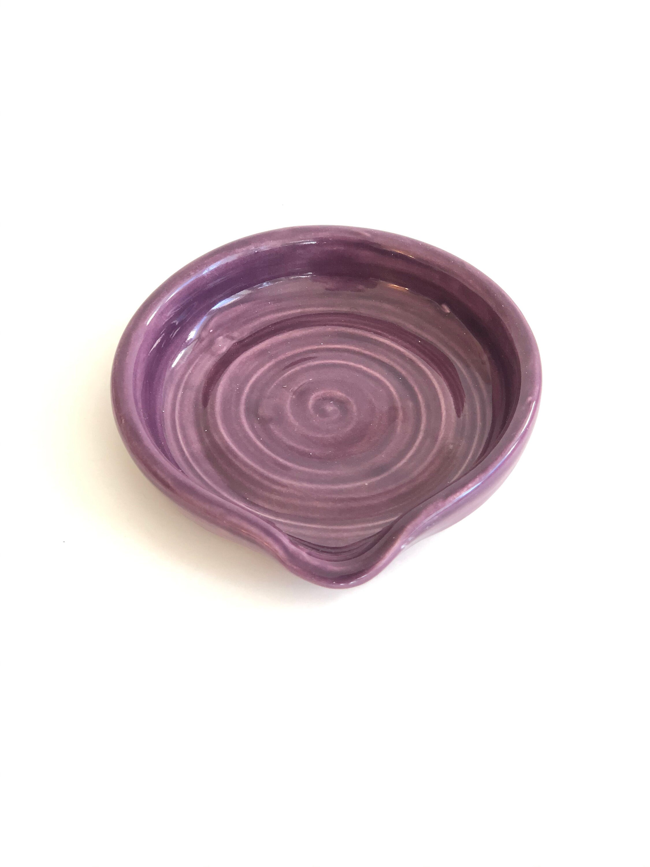 Purple Spoon Rest, Spoon Rest Kitchen, Handmade Spoon Rest, Coffee