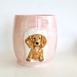 Tulip Vase Dachshund Art Flower Vase Housewarming Vase For Dachshund Lover image 3