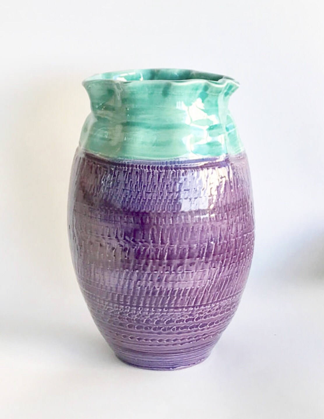 Large Pottery Vase Handmade, Large Vase, Purple Ceramic Vase, Tulip