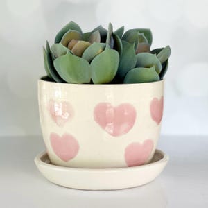 Heart Planter Gift Friend Plant Mom Indoor Garden Mom Love You Present Pink Heart Decor Daughter Present Heart Friend Gift Pink Decor Gift