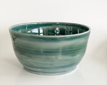 Emerald Bowl, Salad Bowl, Handmade Salad Bowl, Ceramic Salad Bowl, Pottery Bowl, Ceramic Bowl, Handmade Bowl, Green Pottery Bowl, Large Bowl