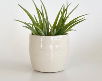 Handmade Air Planter Pot Small Air Plant Pot Mini Garden Indoor Garden Gift Air Plant Holder Plant Mom Gift Small White Garden Cache Pot