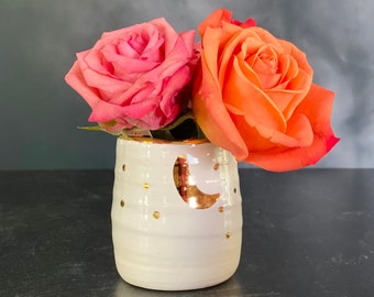 Bud Vase  Small Bud Vase  Plant Mom Gift  Small White Vase  First Apartment  Studio Apartment  Cottagecore Decor  Small Vase  Goth Vase