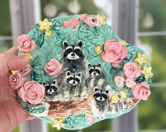 Raccoon Art Wall Decor Raccoon Wall Art Gothic Home Decor Racoon Lover Gift Goth Home Raccoon Decor Art Fall Spooky Home Raccoon Birthday