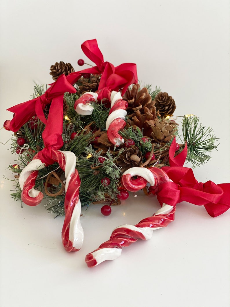Christmas Ornaments Candy Christmas Ornaments Candy Cane Decorations Ceramic Candy Cane Ornaments Food Ornament Candy Cane Ornaments