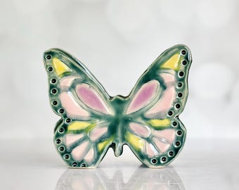 Pottery Vase Small Butterfly Vase Flower Bud Vase Mom Birthday Gift Vase Housewarming Vase Small Handmade Ceramic Flower Vase Gift Mom