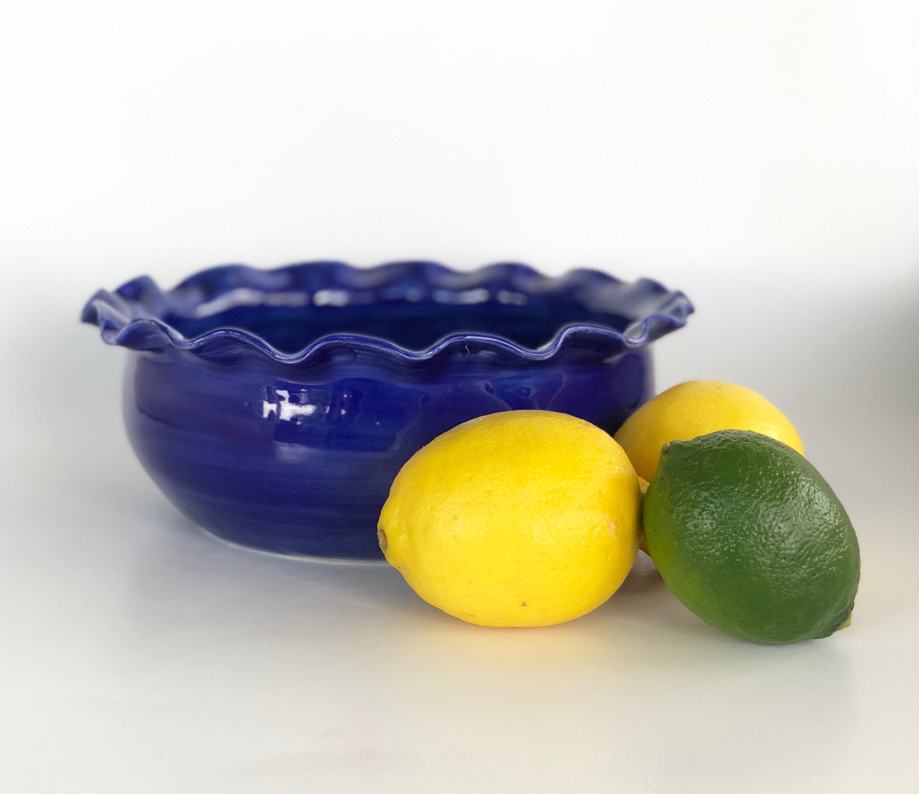 Handmade Blue Bowl, Cobalt Bowl, Pottery Serving Bowl, Blue Pottery