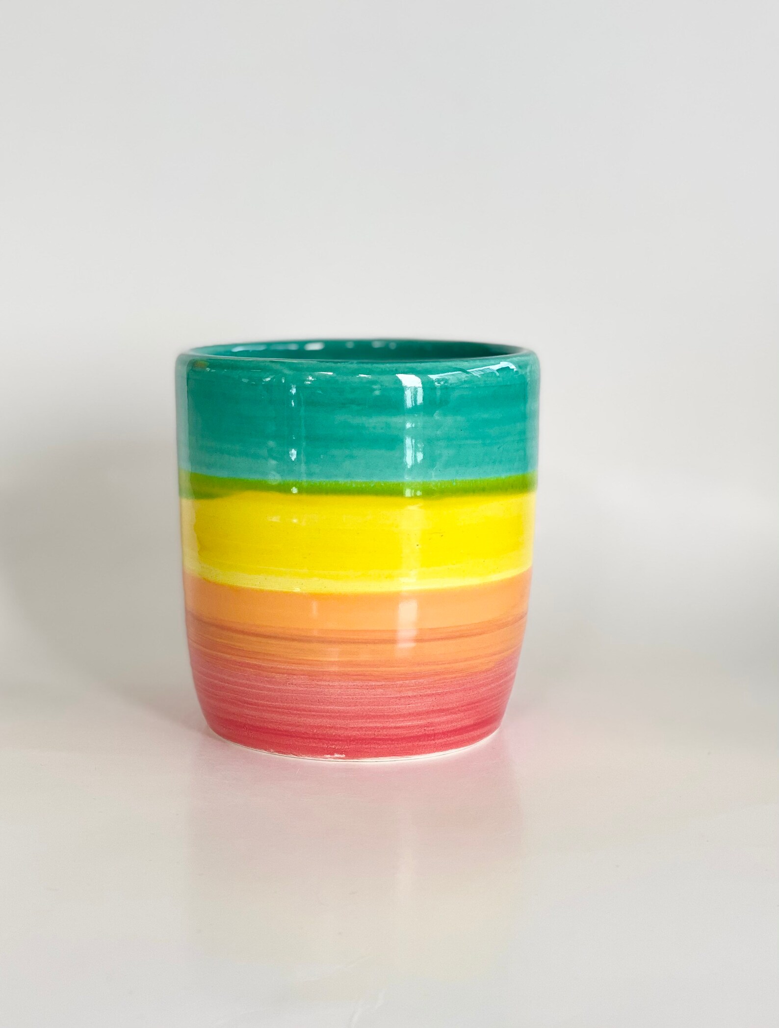 Pencil Cup Ceramic Pencil Holder Rainbow Pottery Pencil Cup Etsy