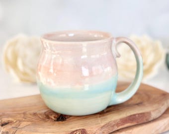 Handmade Pottery Coffee Mug: 17 oz, Boho Kitchen Decor