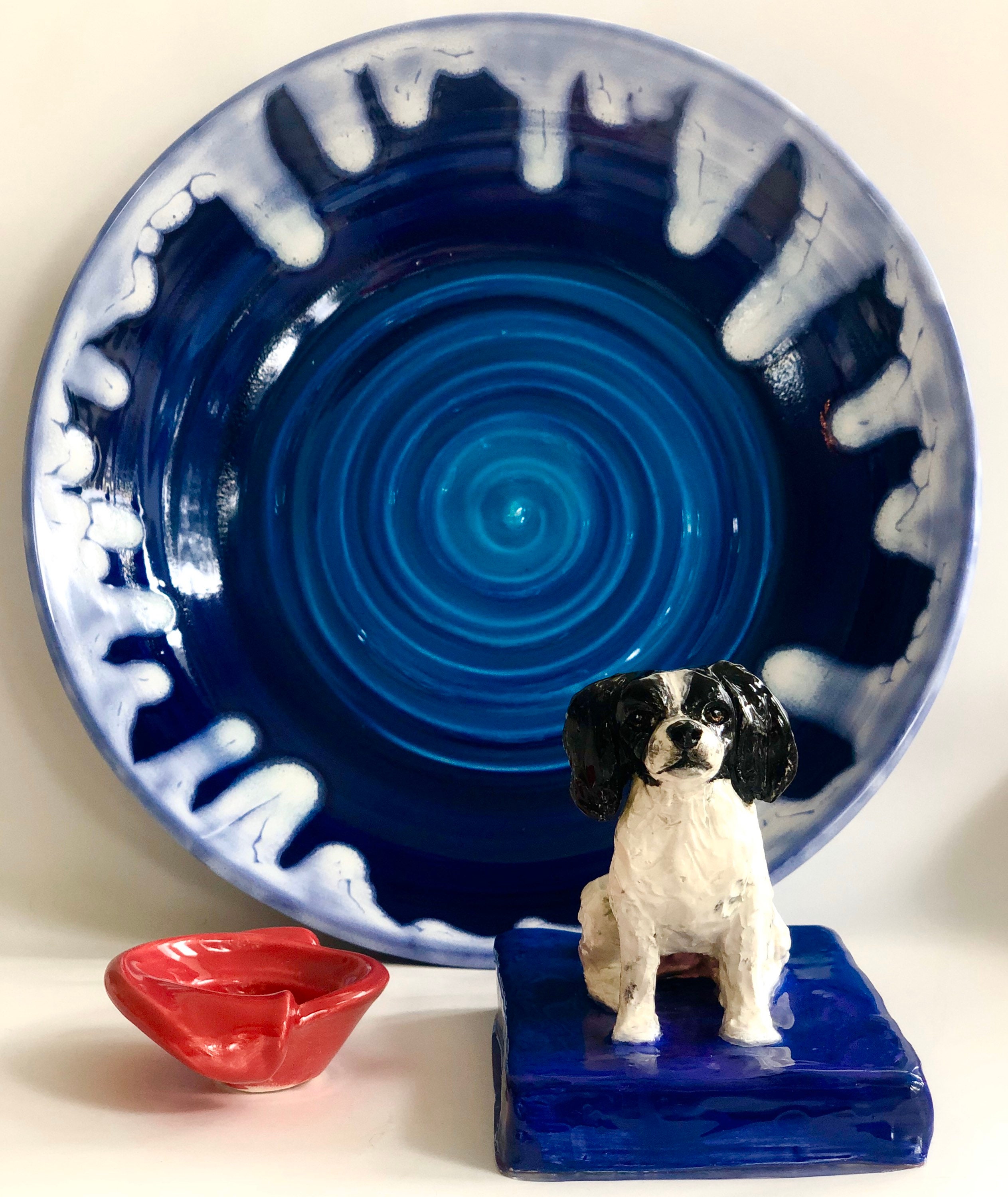 Dog Statue, Dog Paperweight, Ceramic Dog, Pet Sculpture, Papillon