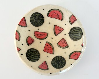 Handmade Ceramic Ring Dish Watermelon Design