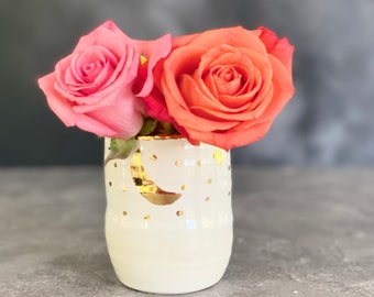 Bud Vase  Small Bud Vase  Plant Mom Gift  Small White Vase  First Apartment  Studio Apartment  Cottagecore Decor  Small Vase  Boho Vase