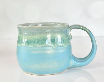 Blue Mug Coffee Lover Gift Coffee Bar Station Handmade Mug Birthday Coffee Station Pottery Mug Gift Tea Lover Boho Mug Kitchen Coffee Gift