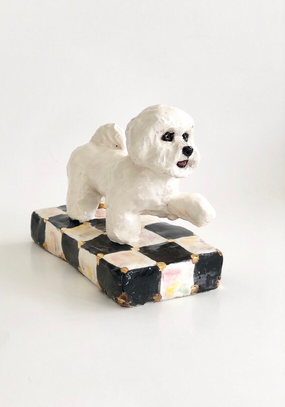 Small Bichon Frise Bichon Paperweight Ceramic Bichon Frise Etsy