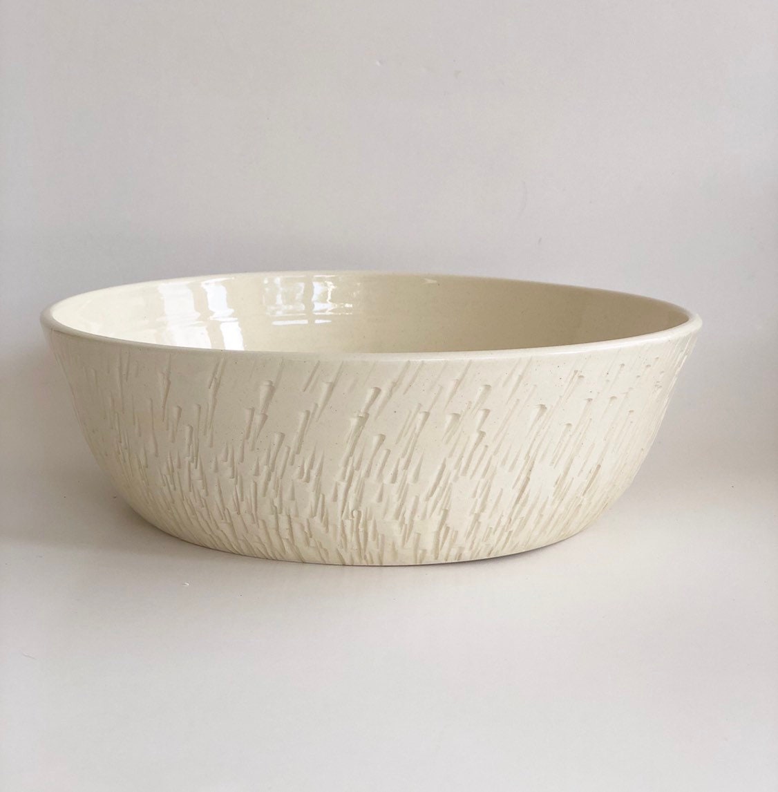 Bol de Fruits, Poterie Blanc Cassé, Bol Poterie Fait à La Main, Fruits en Poterie, Légumes, Service,