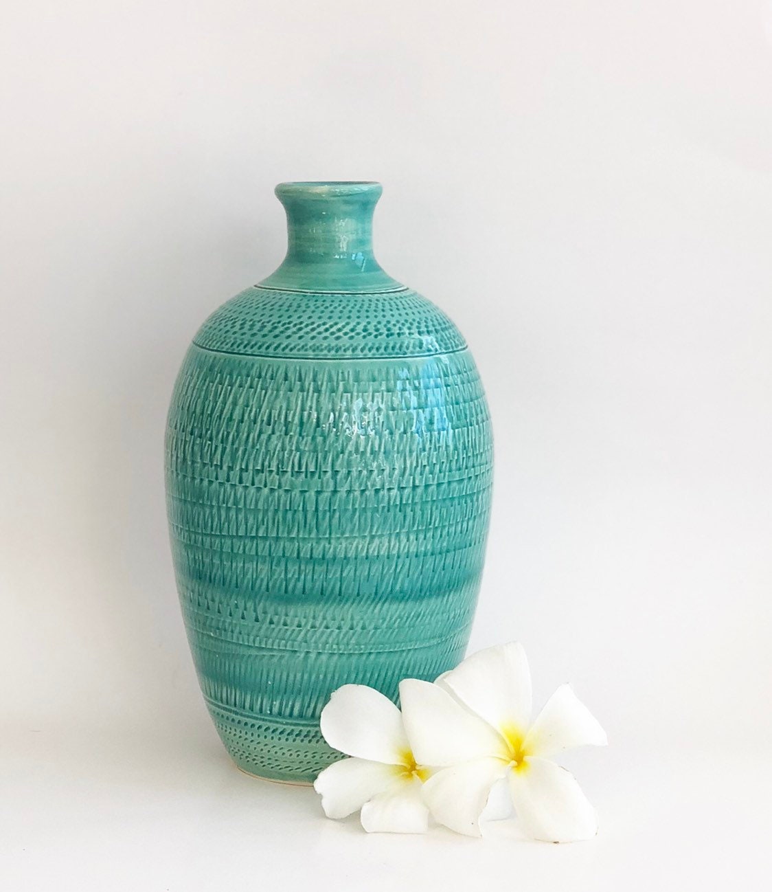 Green Flower Vase Jade Green Vase Japanese Style Vase Etsy