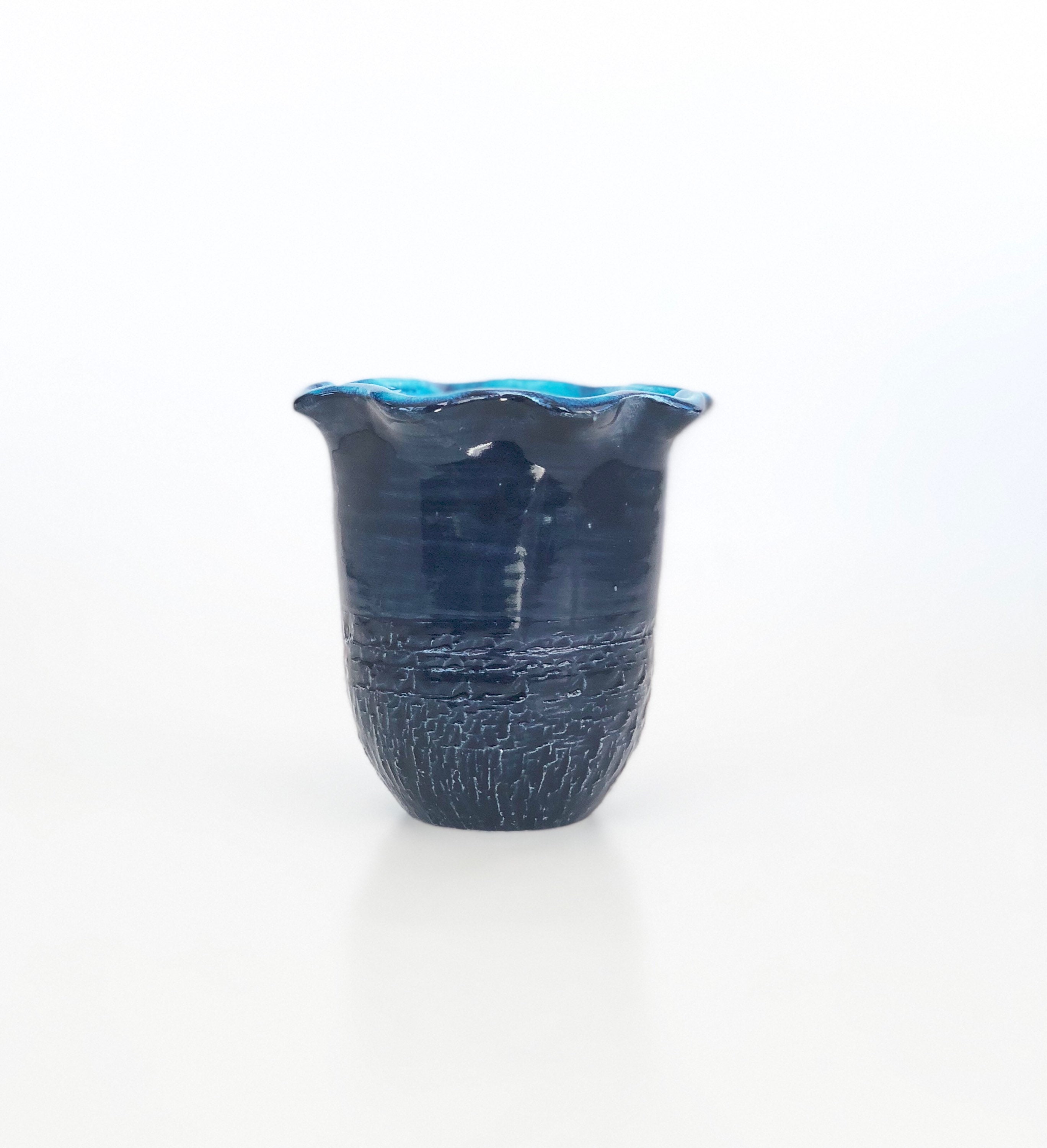 Small Ceramic Vase, Blue Flower Vase, Navy Pottery Vase, Ceramic Flower Vase, Bud Vase, Flower
