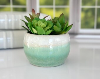 Green Cactus Planter Handmade Green Planter Home Housewarming Gift Window Garden Kitchen Decor Country Kitchen Planter Mom Birthday Gift