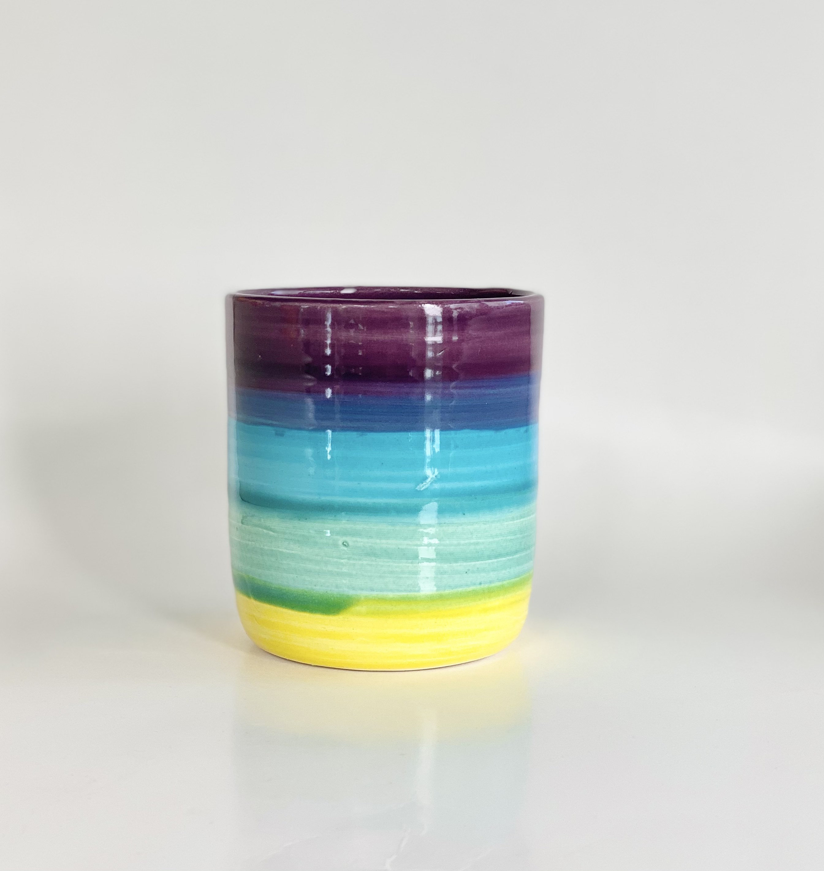 Pencil Cup, Ceramic Pencil Holder, Rainbow Pottery, Pencil Cup Holder