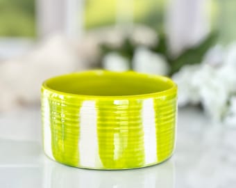 Lime Green Ceramic Bowl, Handmade Bowl, Gift For Foodie