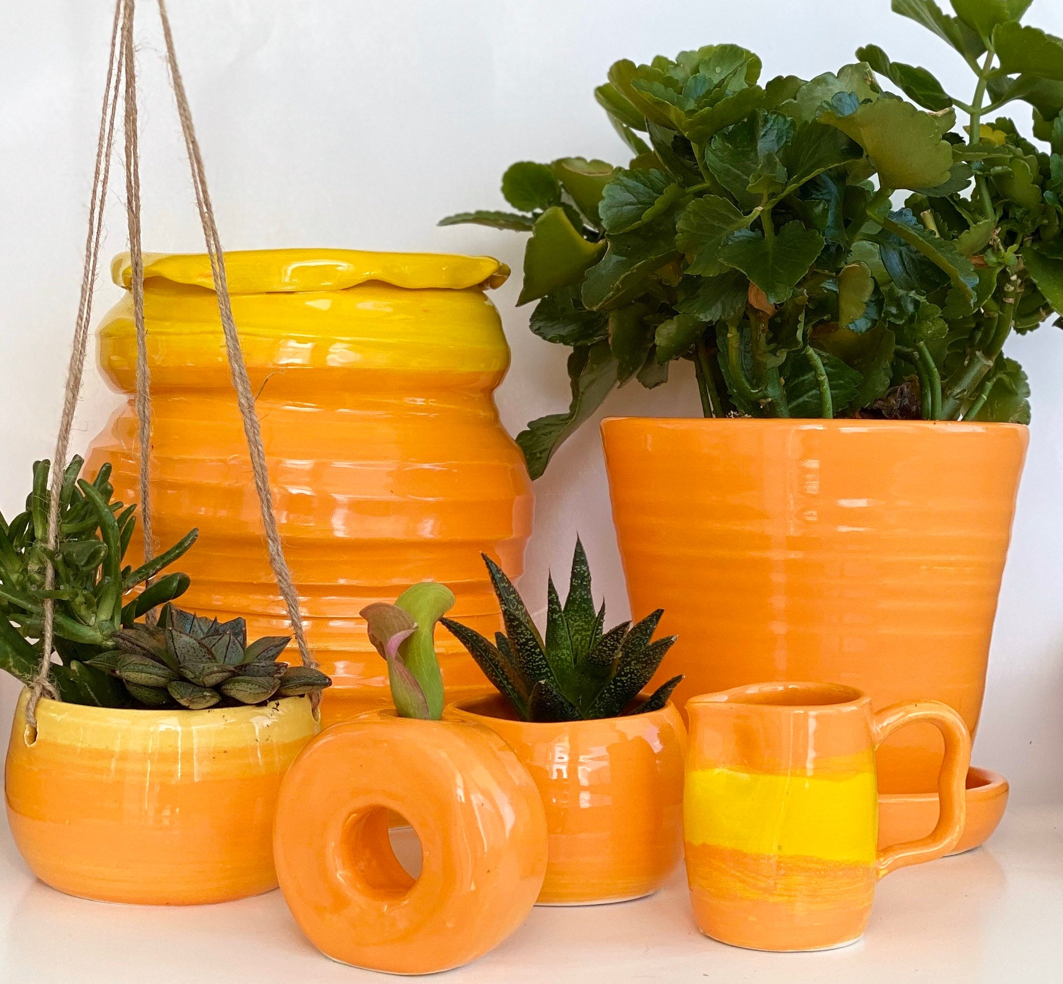 Mini Orange Vase, Modern Vase, Donut Vase, Abstract Vase, Orange Bud