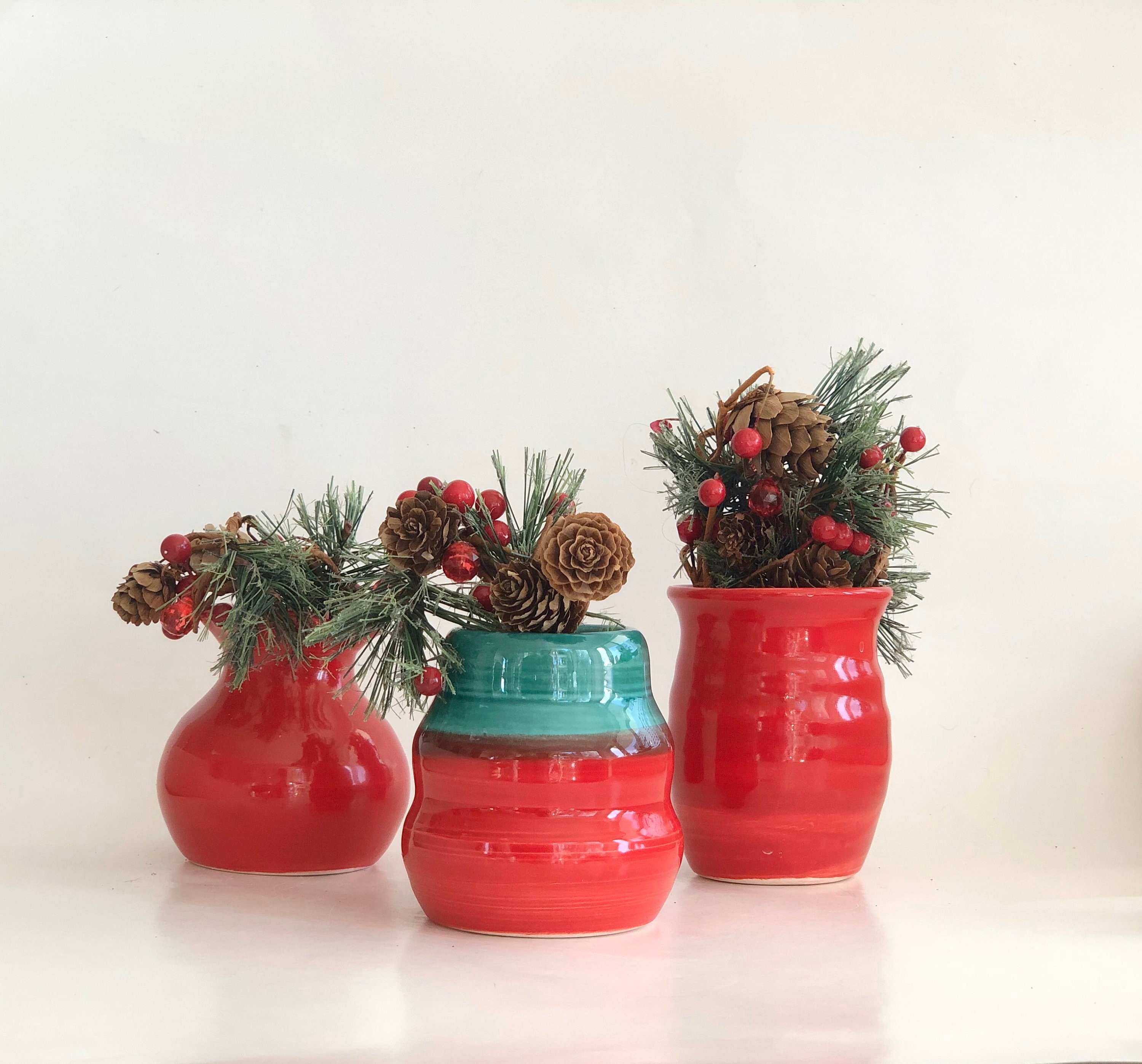 Red Bud Vase, Bud Vase, Small Vase, Cute Vase, Pretty Bud Vase, Little