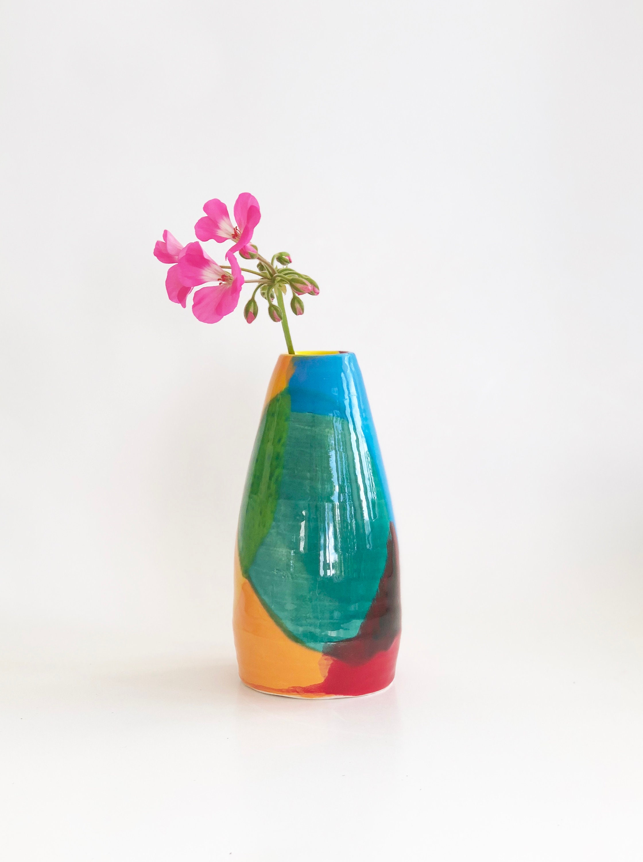 Colorful Bud Vase Handmade and Wheel Thrown