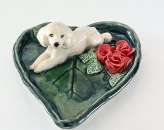 Handmade Poodle Trinket Dish: Dog Mom Gift