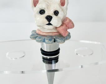 Wine Stopper Gift Westie Art Dog Lover Gift Unique Dog Mom Gift Wine Lover Gift Wine Connoisseur Gift Unique Wine Gift West Highland Terrier