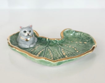 Cat Ring Dish Cat Trinket Dish Jewelry Dish Gift For Cat Mom Birthday Cat Gift For Daughter Feline Cat Art Cat Pill Dish For Kitchen