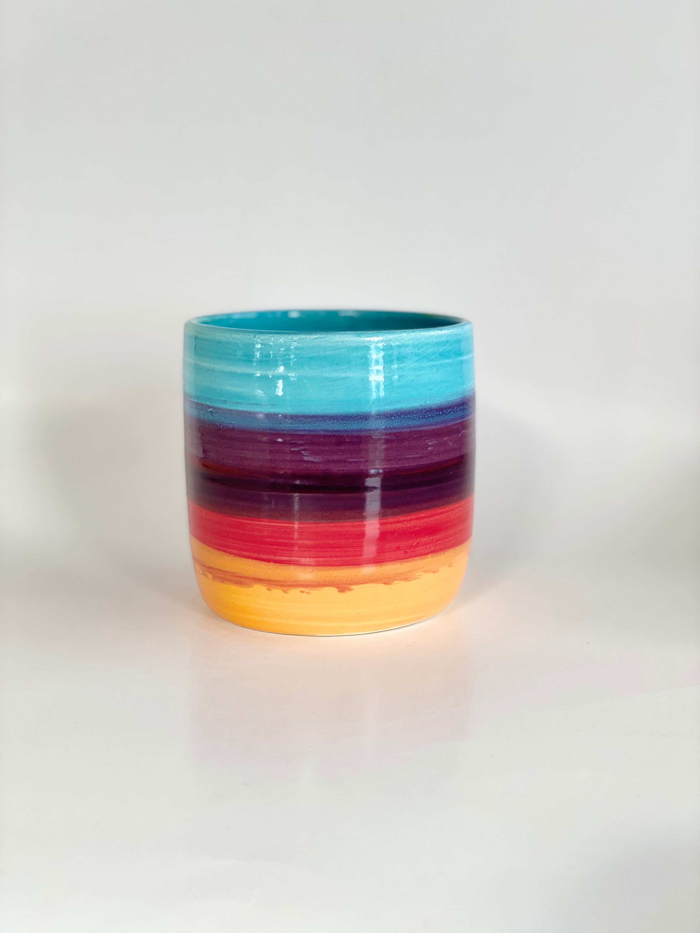 Pencil Cup, Ceramic Pencil Holder, Rainbow Pottery, Pencil Cup Holder