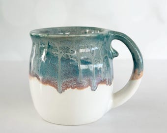 Handmade Pottery Coffee Mug: 12oz Ceramic Tea Mug, Boho Kitchen
