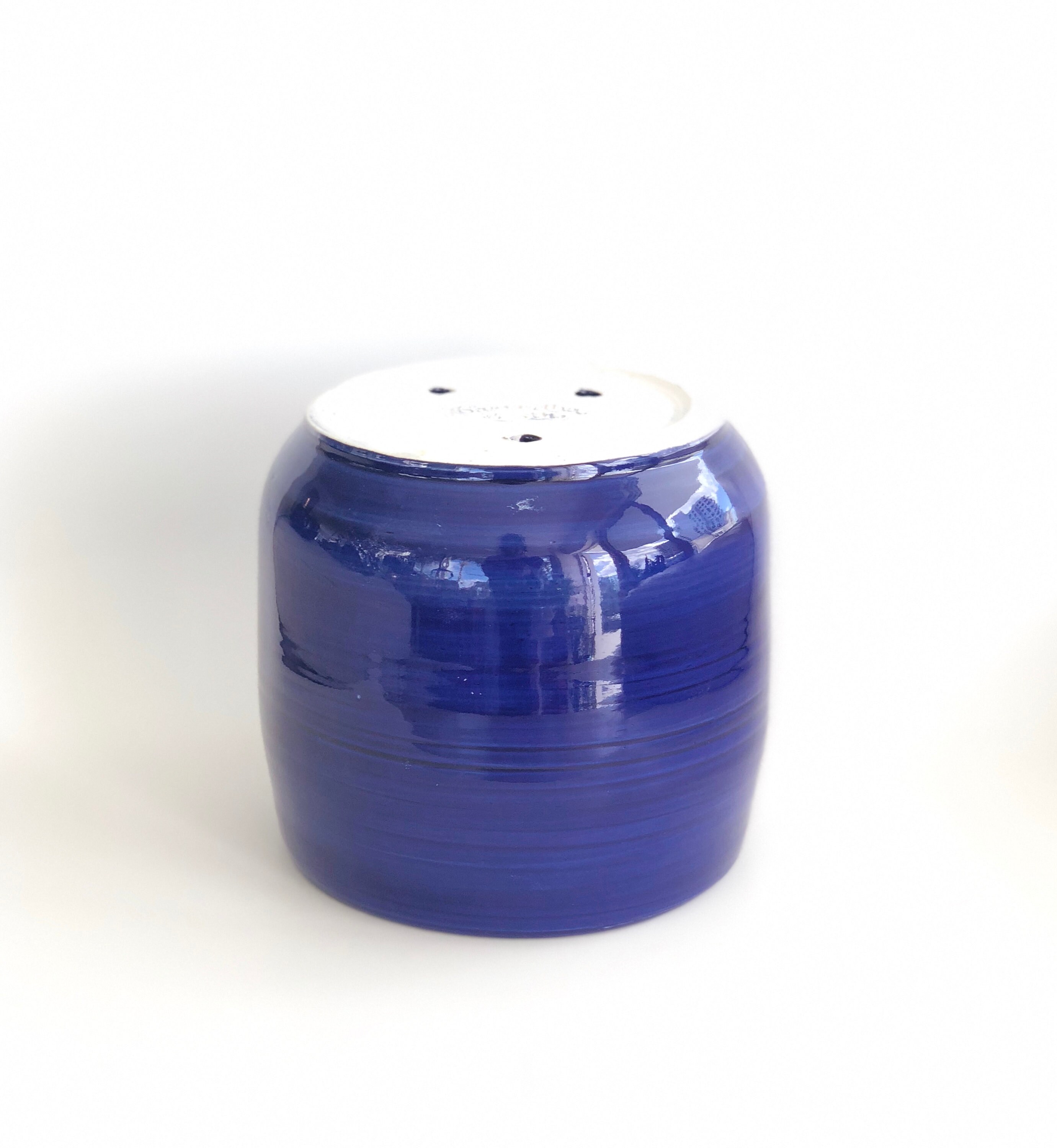 Handmade Wheel Thrown Cobalt Blue Orchid Pot with Three Holes