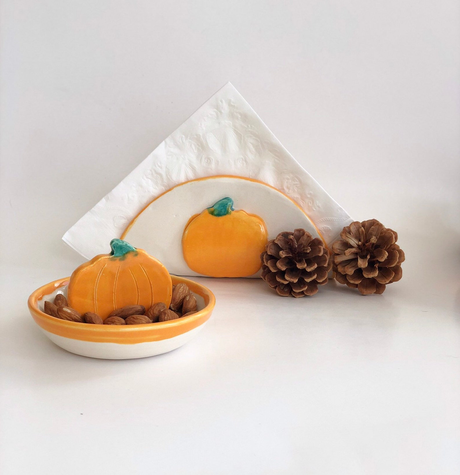 Ceramic Pumpkin Napkin Holder Napkin Holder Ceramic Etsy