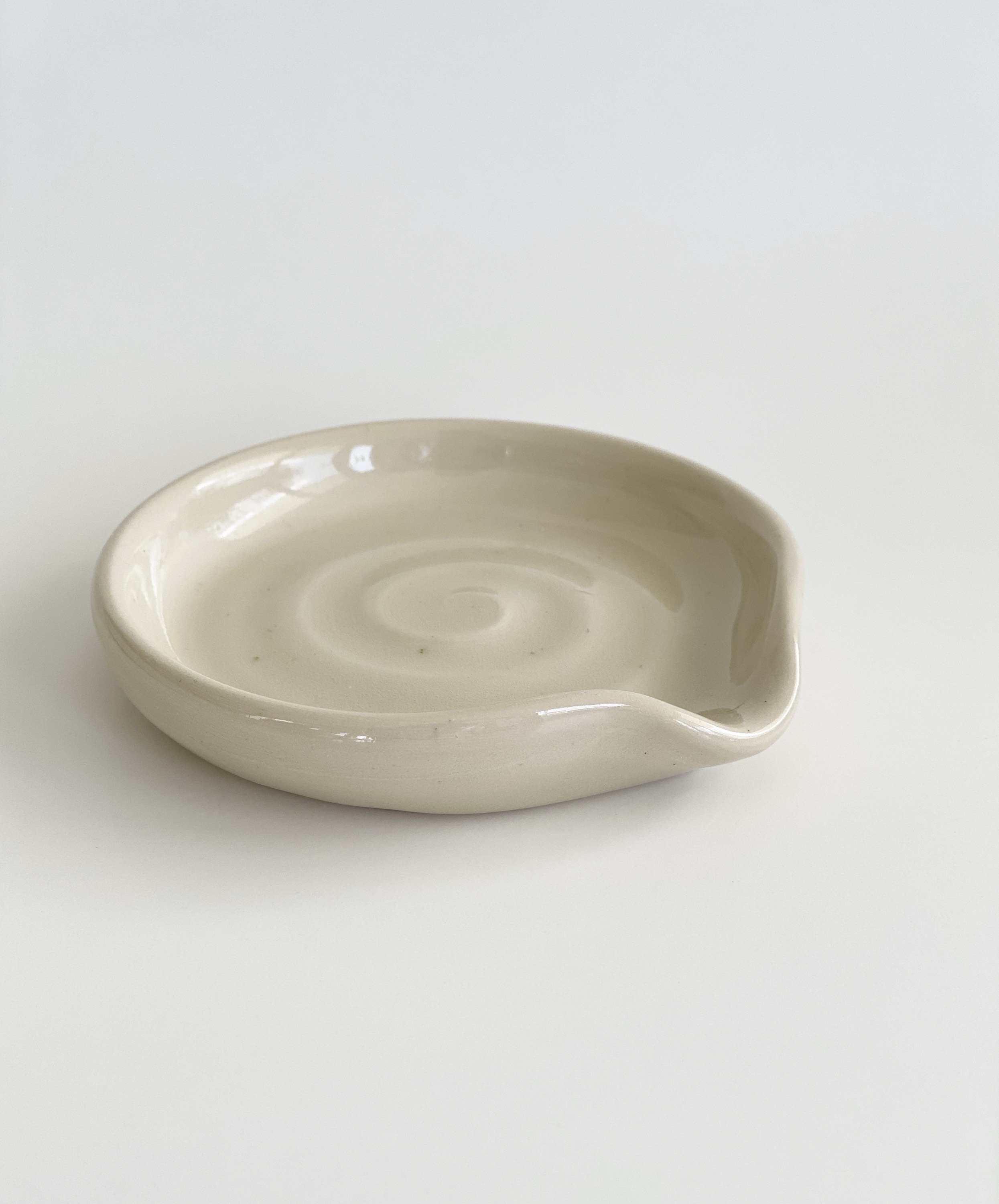 Ceramic Spoon Rest, Beige Kitchen Decor, Modern Spoon Rest, Minimalist Spoon Rest, Modern