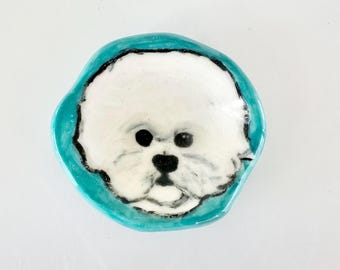 Bichon Gift Spoon Rest Dog Lover Coffee Teaspoon Rest Coffee Bar Station Dog Mom Bichon Frise Spoon Holder White Dog Mom Bichon Birthday