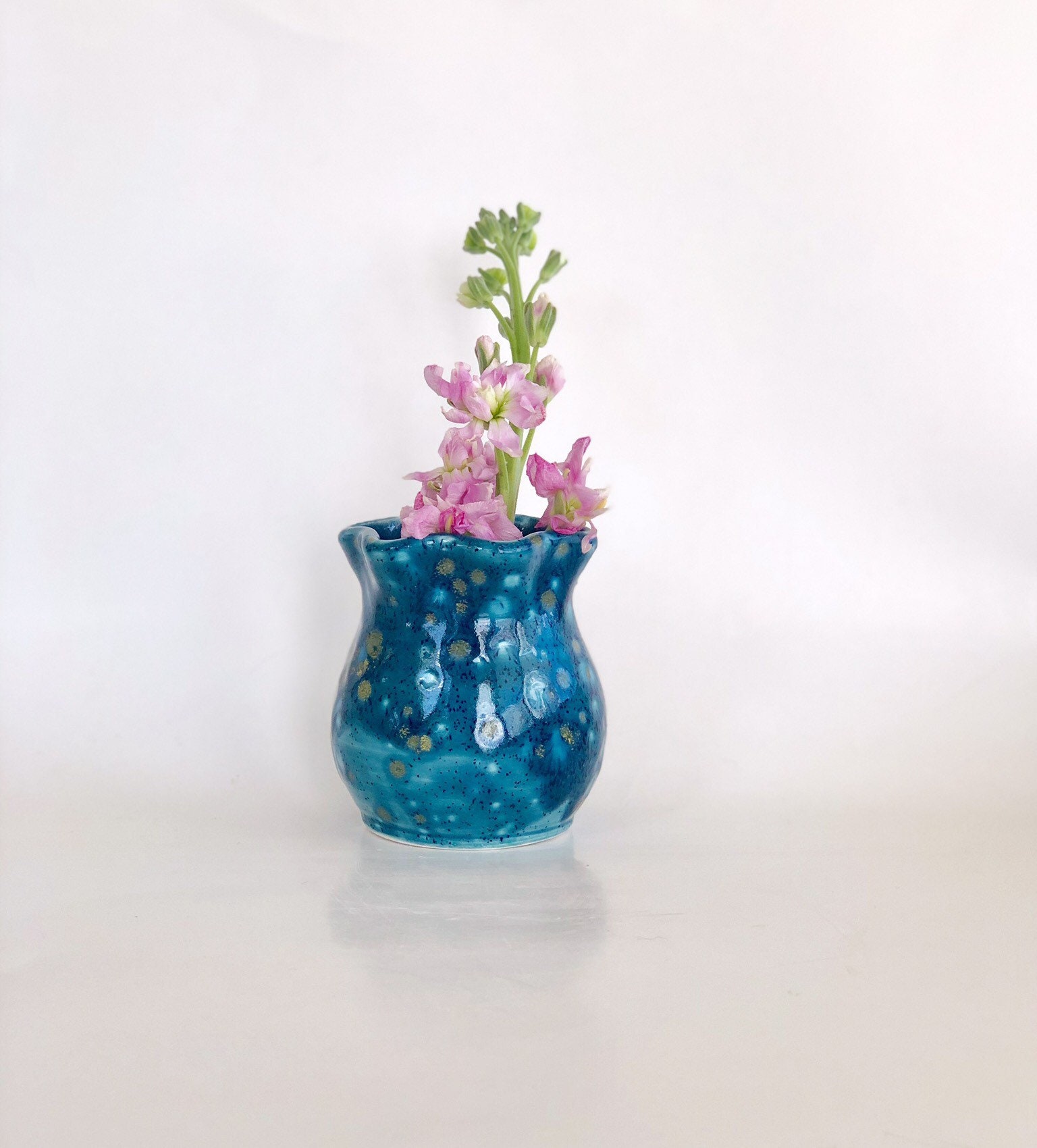 Mini Blue Vase, Handmade Bud Vase, Small Flower Vase, Bud Vase, Cute