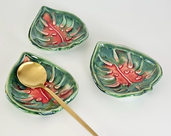 Coffee Spoon Rest Monstera Art Plant Lover Gift Coffee Station Bar Tea Accessory Gift Kitchen Coffee Lover Nature Lover Gift Friend Tea