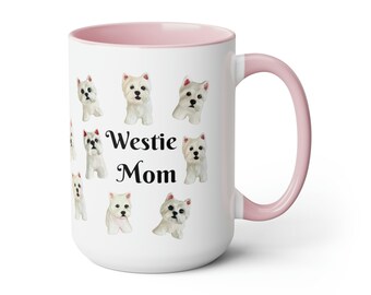 Personalized Westie Mug, 15oz, Westie Coffee Mug, Cute Westie Coffee Mug, Westie Mom Mug, Westie Art Mug, Mug Gift For Westie Lovers