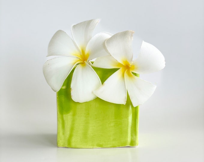 Lime Flower Vase Lime Green Flower Vase Lime Vase Green Etsy